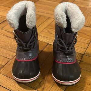 SOREL Kids' Black and Pink Winter Snow Boots